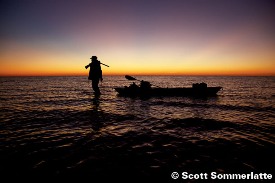 Sunset kayak hunting
